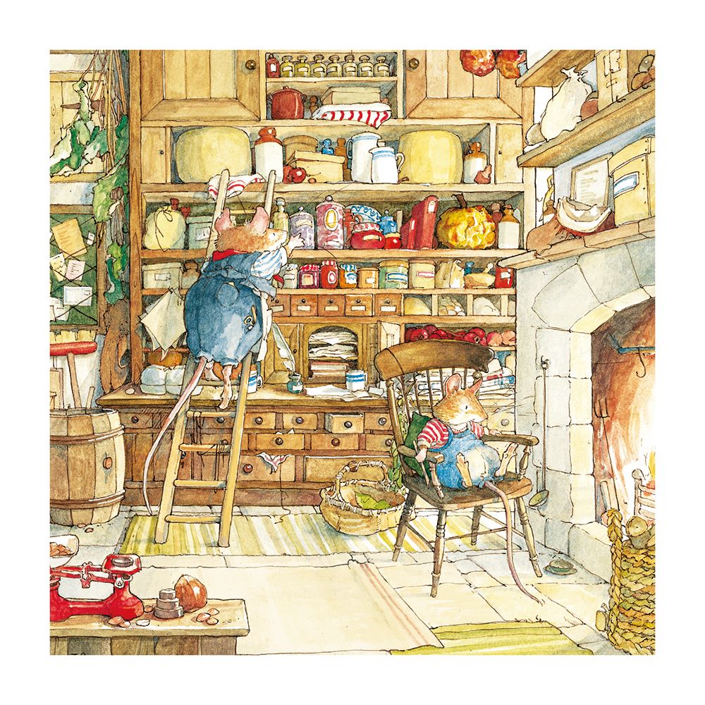 Brambly Hedge - Inside the Store Stump Blank Greeting Card with Envelope - Bee's Emporium