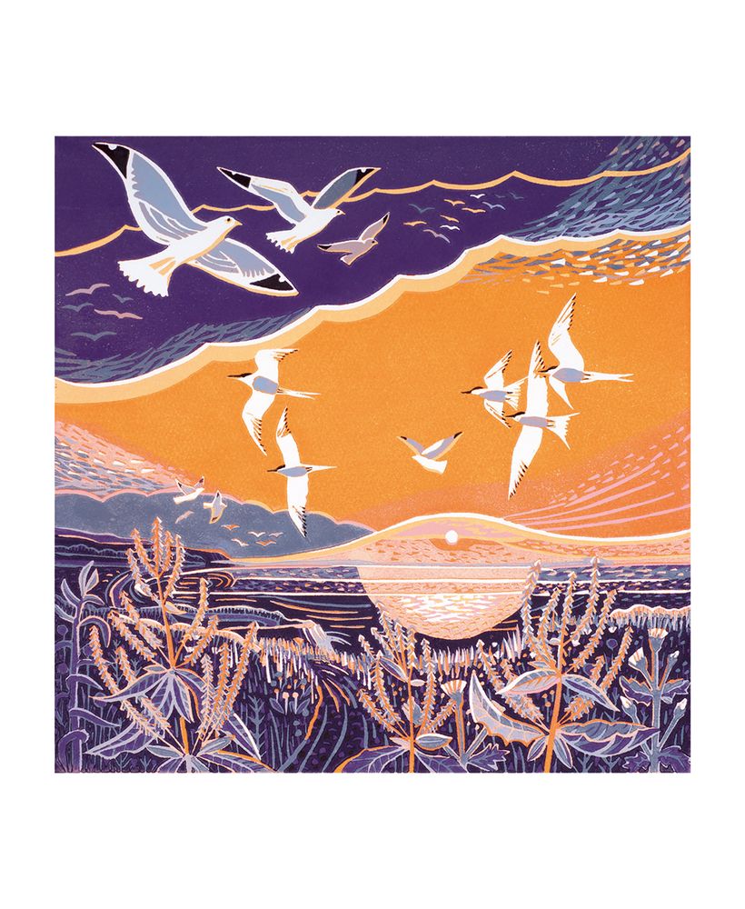 Coastal Path by Annie Soudain Blank Greeting Card with Envelope - Bee's Emporium