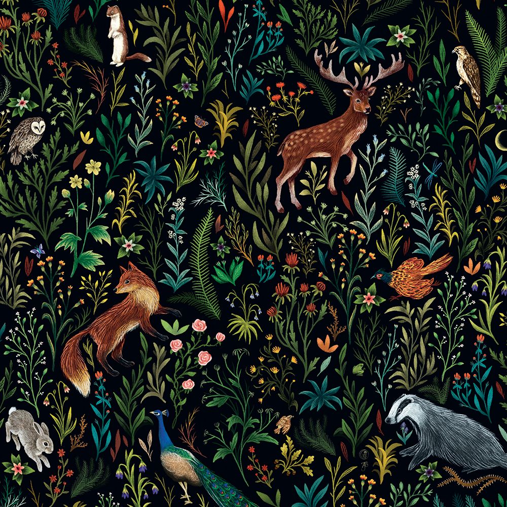 Enchanted Forest Animals by Anna Stead Blank Greeting Card with Envelope