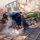 Forging Ahead Locomotive Blank Greeting Card with Envelope