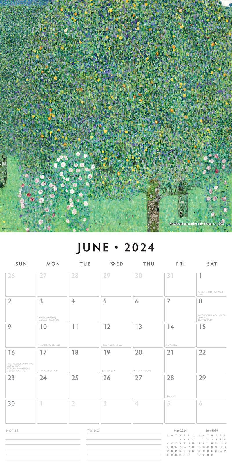 Klimt 2024 Square Wall Calendar