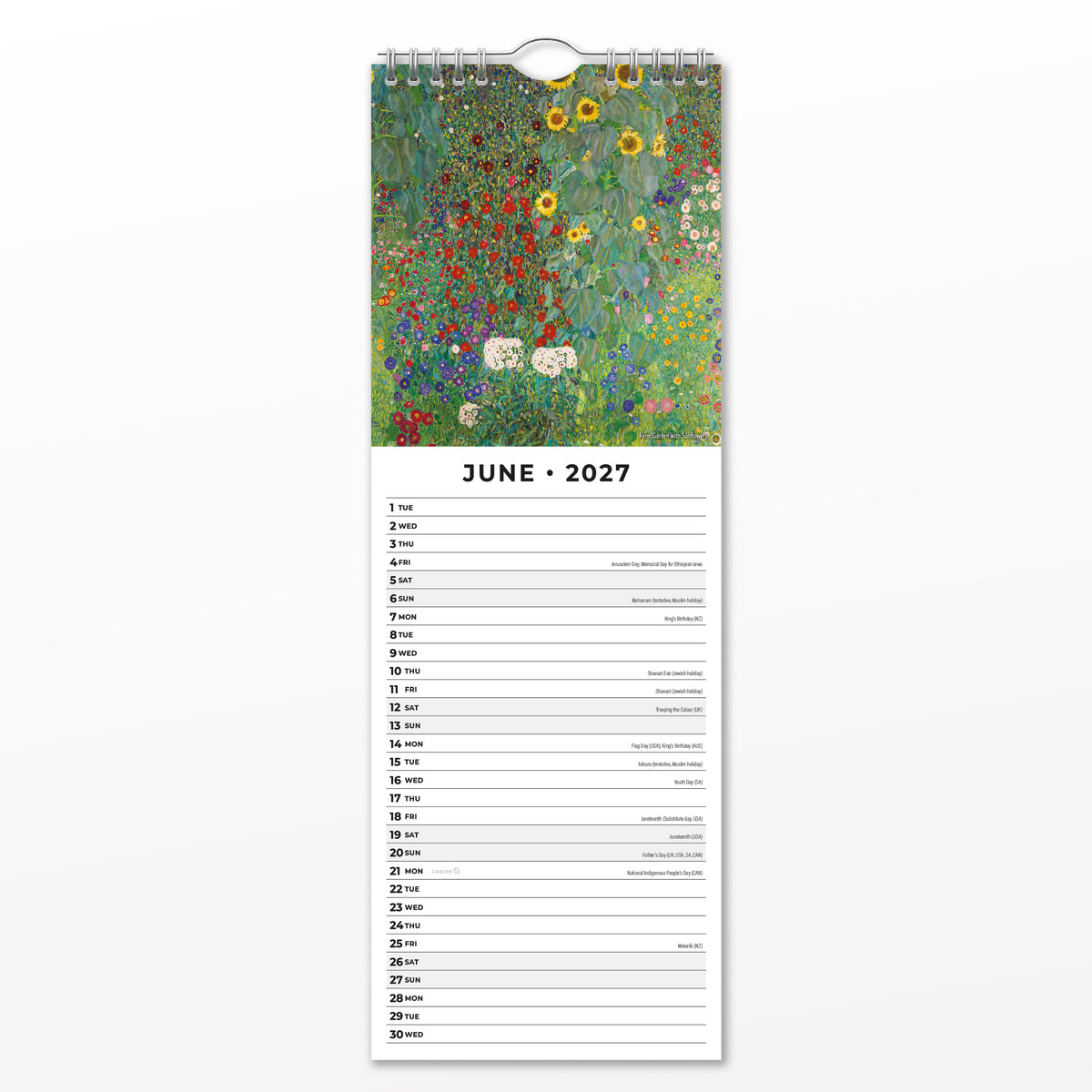 Klimt 2027 Slim Wall Calendar