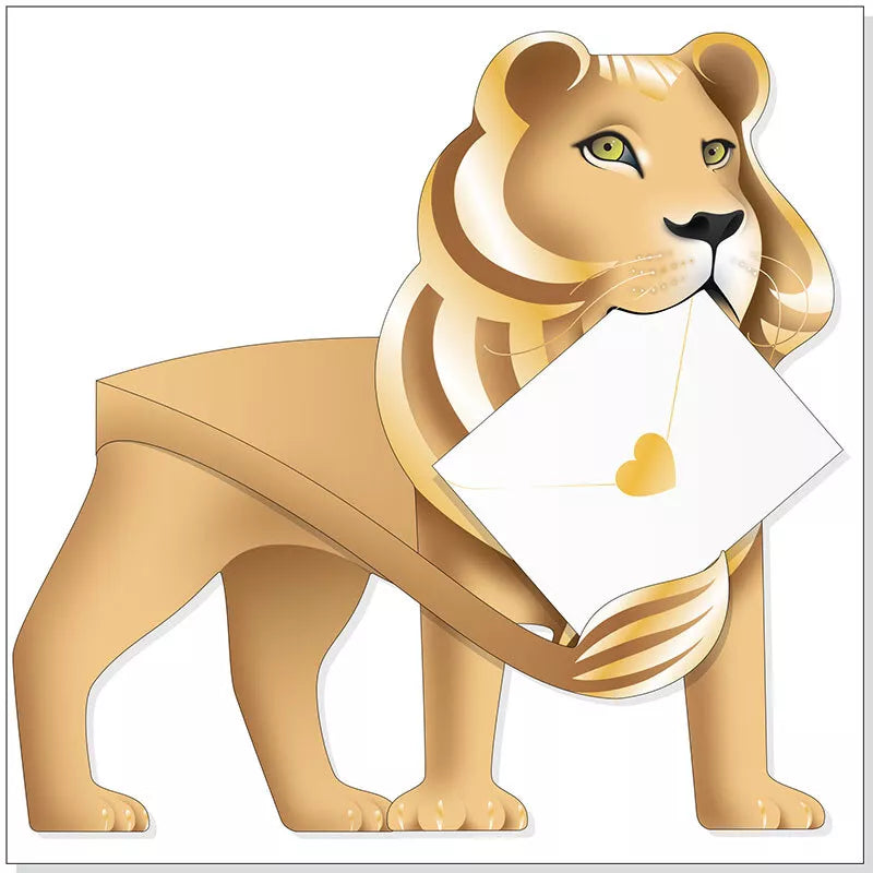 Leo the Lion 3D Greeting Card with Envelope - Bee's Emporium