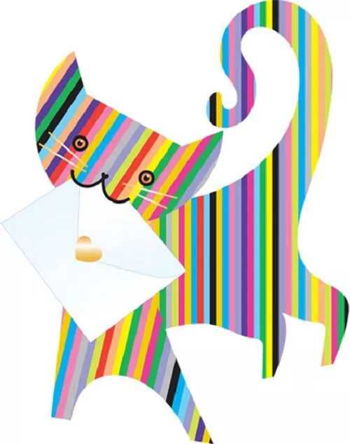 Lolly Rainbow Cat 3D Greeting Card with Envelope