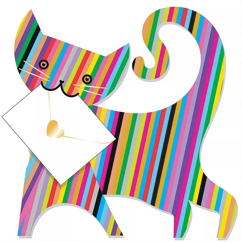 Lolly Rainbow Cat 3D Greeting Card with Envelope