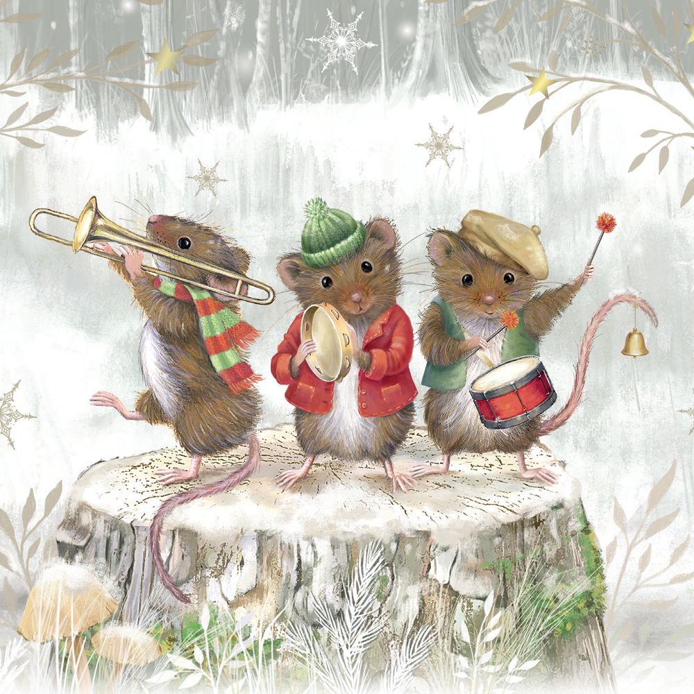 Musical Mice by Sarah Summers Pack of 8 Charity Christmas Cards - Bee's Emporium