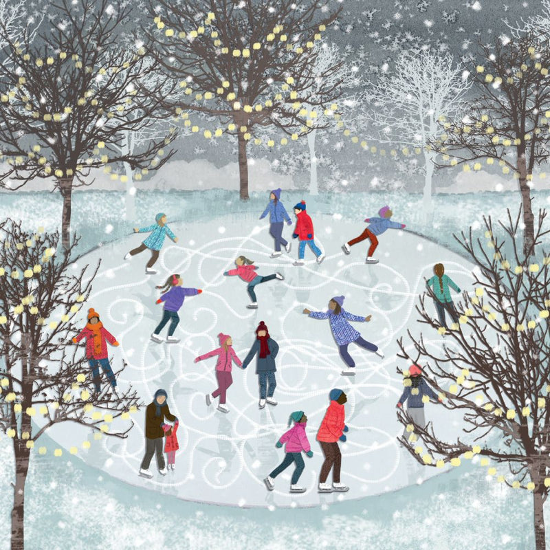 Skating on the Pond by Emma Newton Pack of 8 Charity Christmas Cards