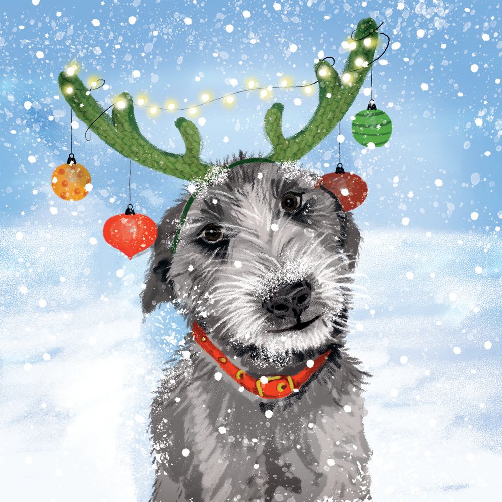 Reindog by Karen Kane Pack of 8 Charity Christmas Cards - Bee's Emporium