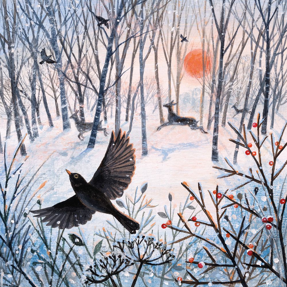 Woodland Sundown by Lucy Grossmith Pack of 8 Charity Christmas Cards - Bee's Emporium