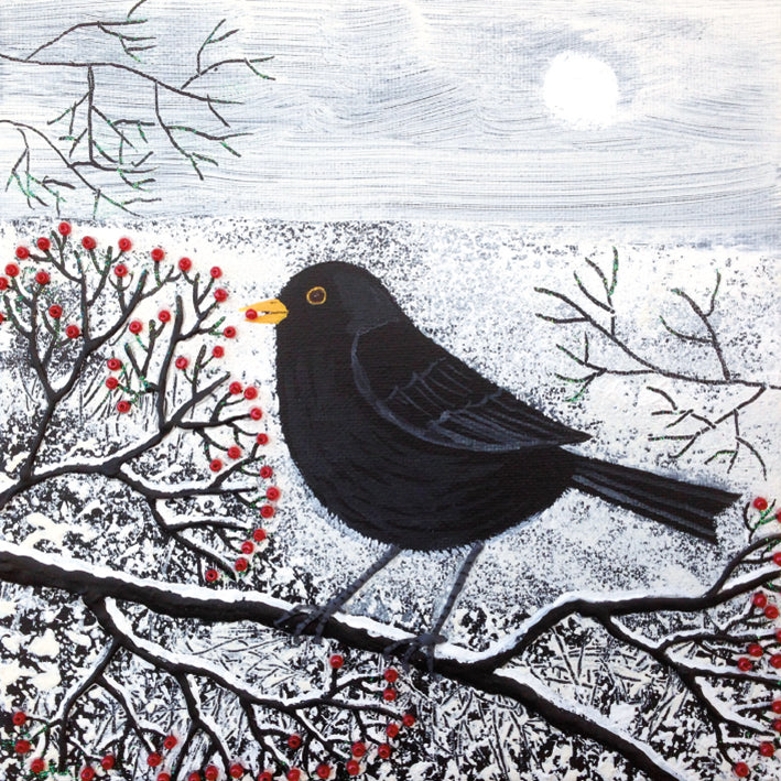 Winter Gatherer by Jo Grundy Pack of 8 Charity Christmas Cards - Bee's Emporium