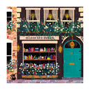 Black Cat Books by Joy Laforme Blank Greeting Card with Envelope