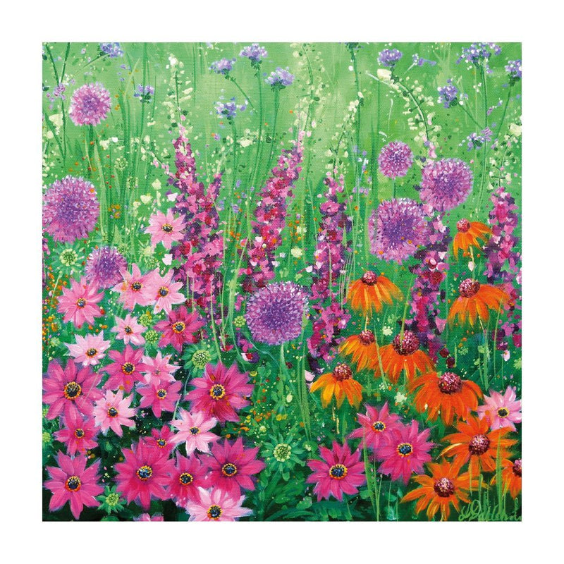 Foxgloves and Echinacea by Anne-Marie Dahlstrom Blank Greeting Card with Envelope