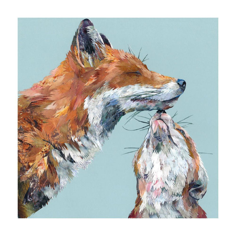 Nature and Nurture Foxes by Laura Brenchley Blank Greeting Card with Envelope