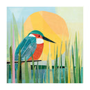 Balancing Act Kingfisher by Charlotte Pepper Blank Greeting Card with Envelope