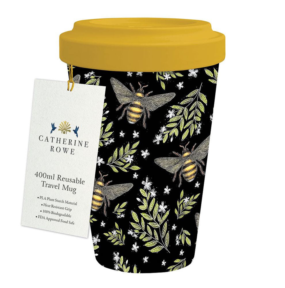 Catherine Rowe Honey Bee Pattern Travel Mug - Bee's Emporium