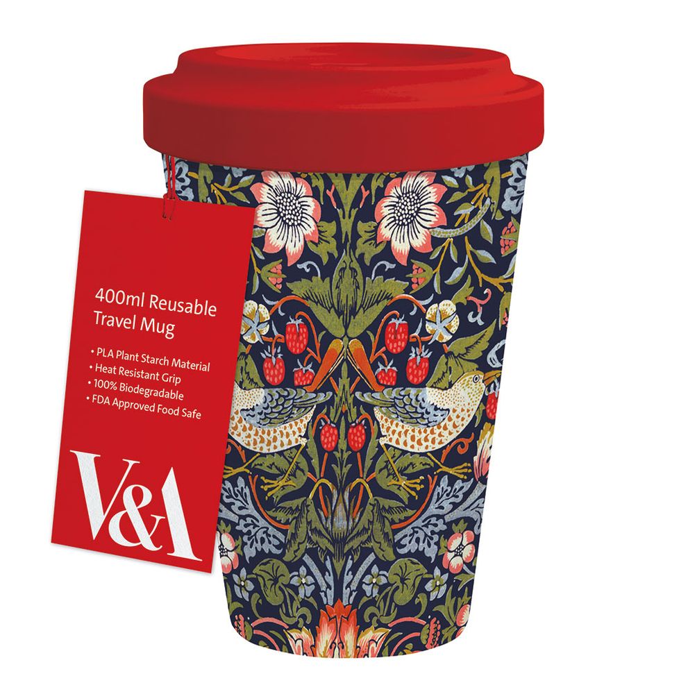 V&A Strawberry Thief Travel Mug - Bee's Emporium