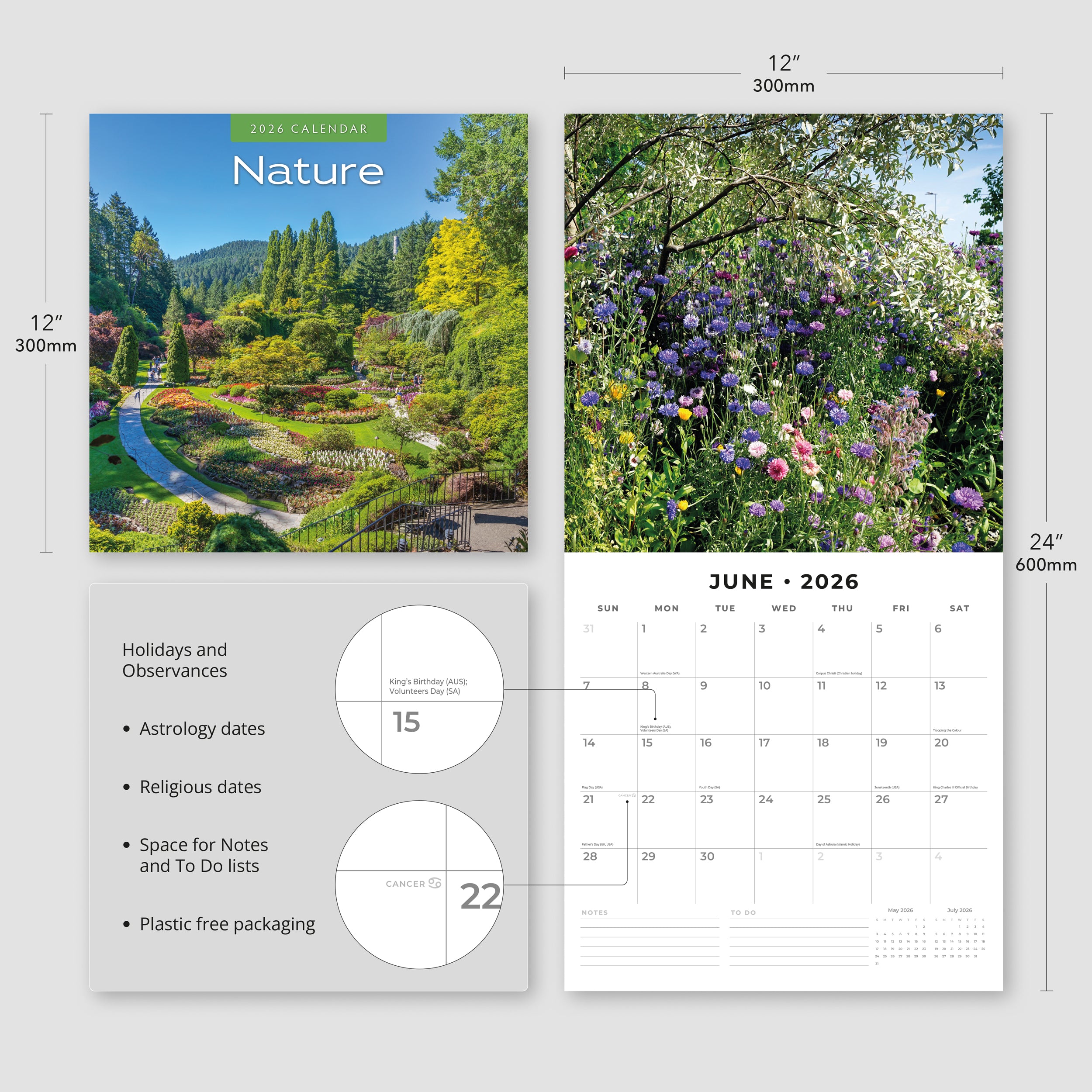 Nature 2026 Square Wall Calendar - Bee's Emporium