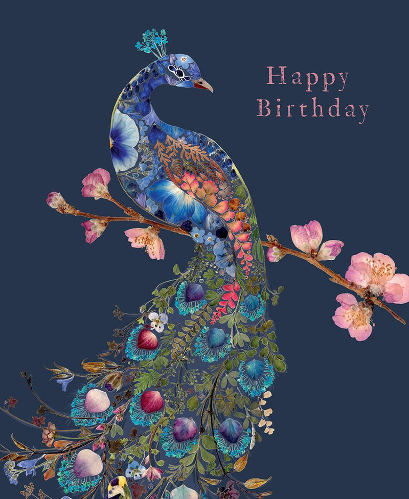 Wild Press Peacock Happy Birthday Greeting Card with Envelope