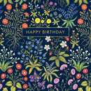 Catherine Rowe - Medieval Floral Happy Birthday Greeting Card with Envelope