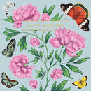 Catherine Rowe - Butterflies & Peonies Happy Birthday Greeting Card with Envelope