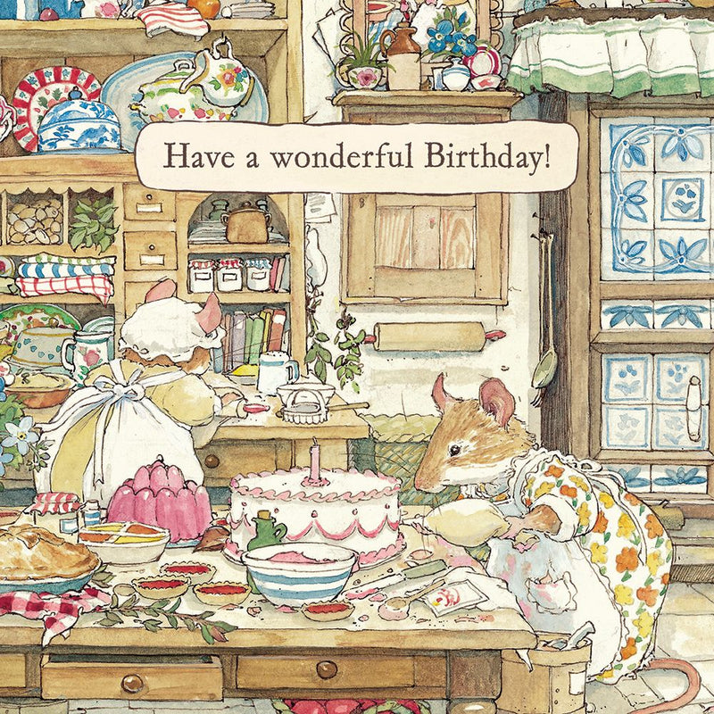 Brambly Hedge - Picnic Preparations Birthday Greeting Card with Envelope