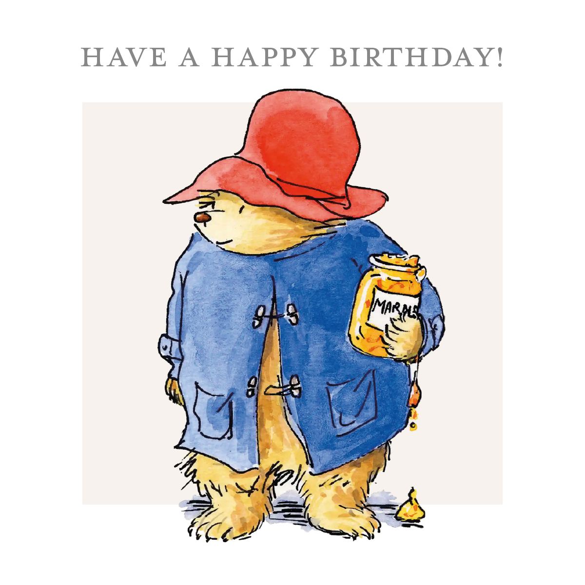 Paddington Bear with Marmalade Birthday Card with Envelope