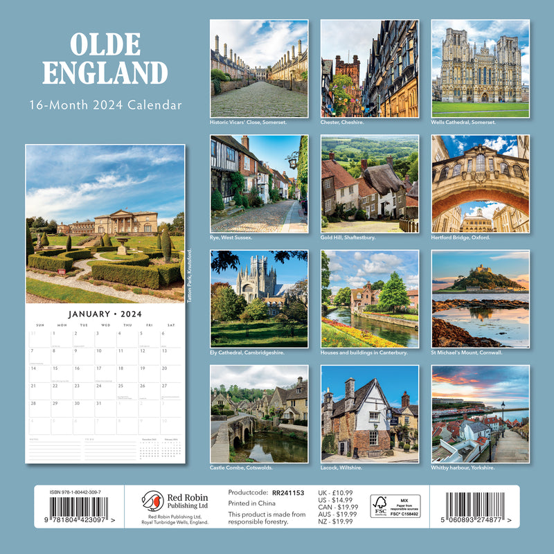Olde England 2024 Square Wall Calendar