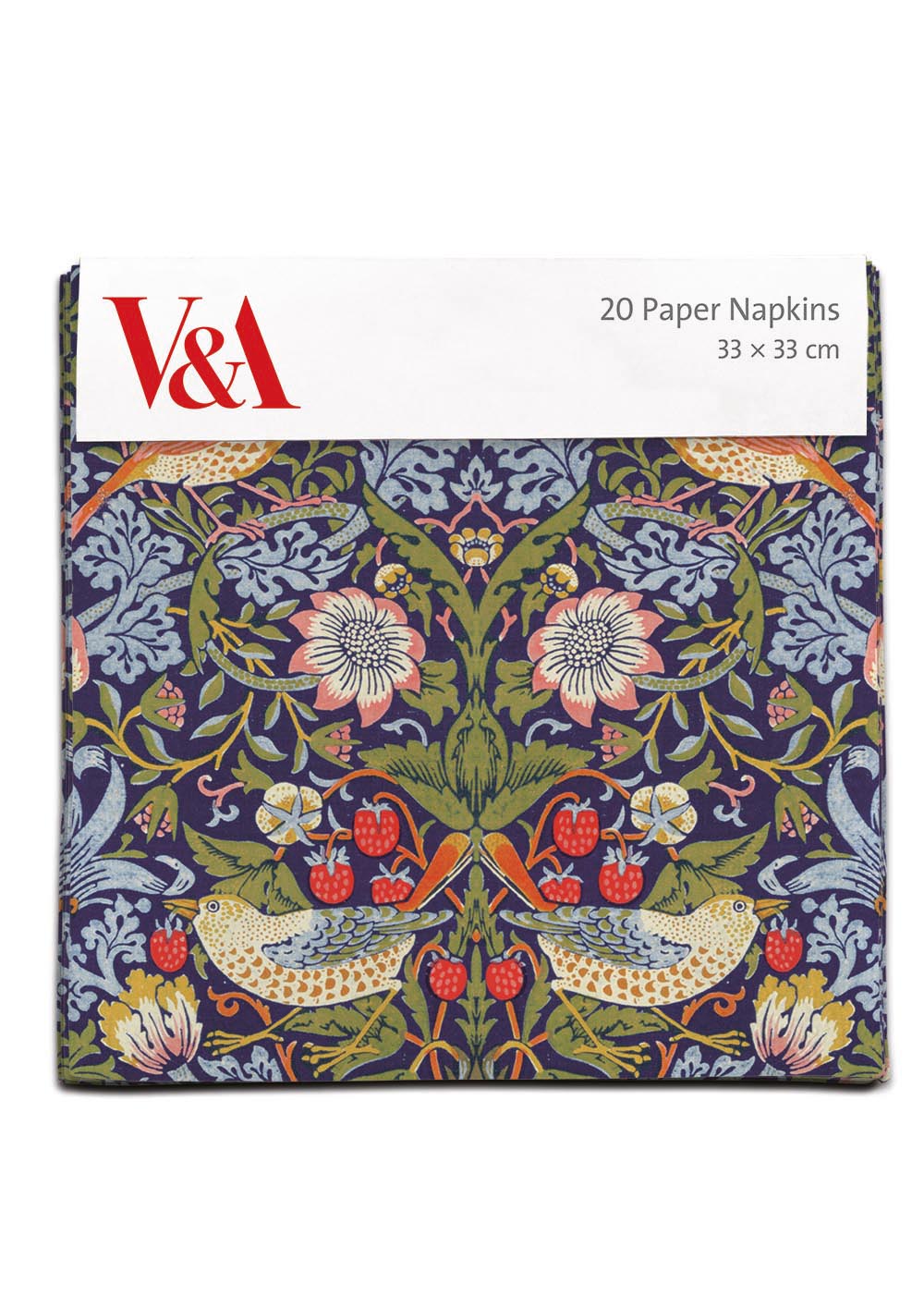 V&A William Morris Strawberry Thief Pack of 20 Paper Napkins - Bee's Emporium
