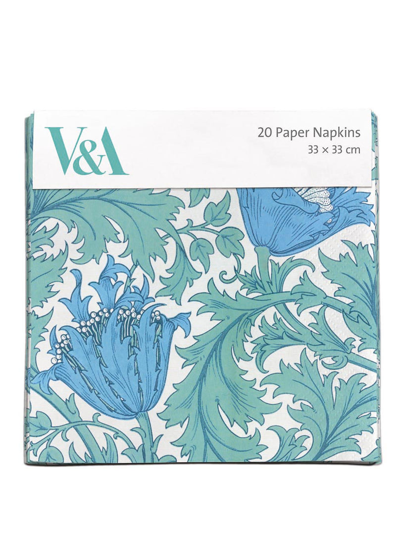 V&A Anemone Floral Pack of 20 Paper Napkins