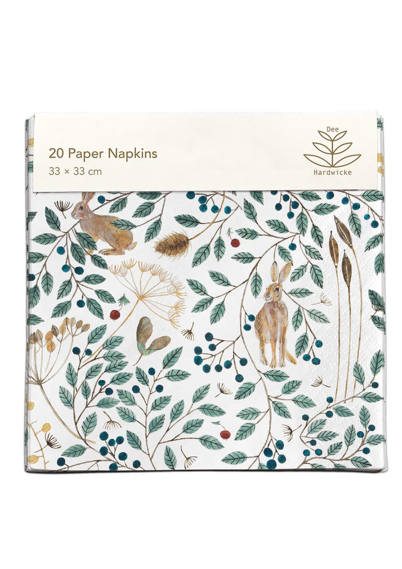 Dee Hardwicke Hares & Berries Pack of 20 Paper Napkins