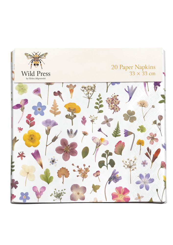 Wild Press Flower Meadow by Helen Ahpornsiri Pack of 20 Paper Napkins - Bee's Emporium