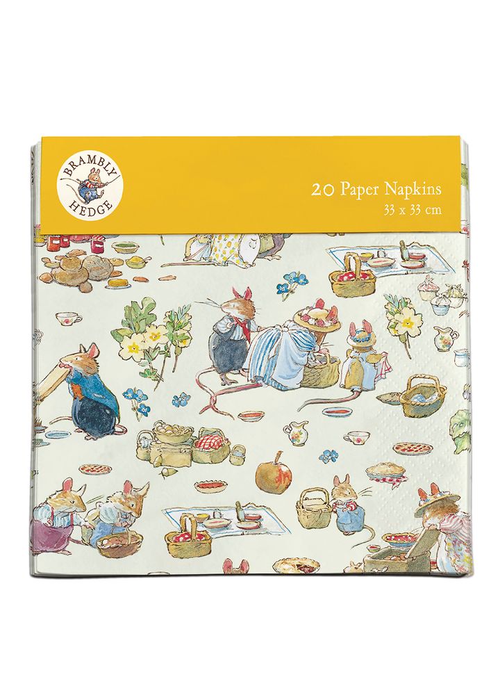 Brambly Hedge Spring Picnic Pack of 20 Paper Napkins - Bee's Emporium