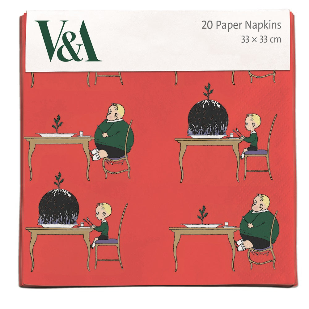 V&A Pudding Boy Pack of 20 Christmas Paper Napkins