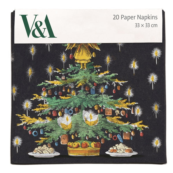 IHR Ideal Home Papierservietten 'STICK TREE WITH GIFTS', 20 Stück, 33x33cm, Creme – Nachhaltig