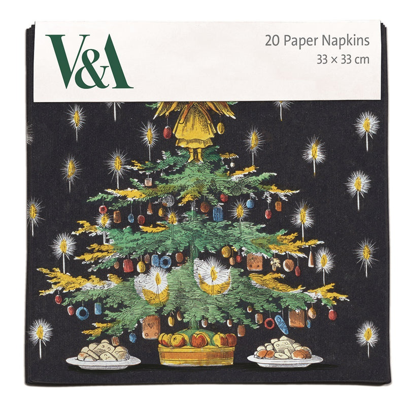 V&A Christmas Tree and Toys Pack of 20 Christmas Paper Napkins