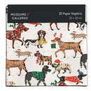 Winter Walkies by Louise Cunningham Pack of 20 Christmas Paper Napkins
