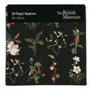 The British Museum Delany Christmas Foliage Pack of 20 Christmas Paper Napkins