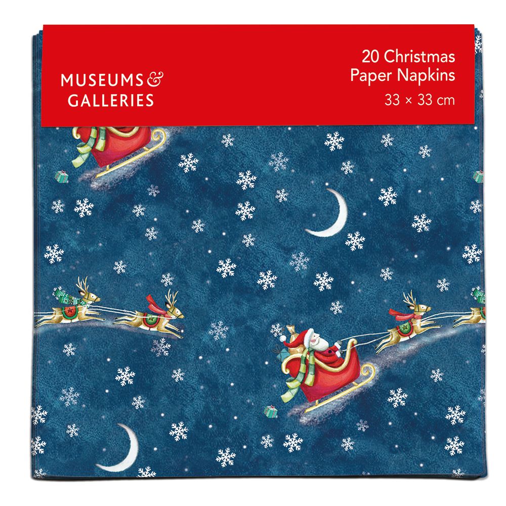 Santa Over the Rooftops by Deva Evans Pack of 20 Christmas Paper Napkins