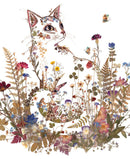Wild Press - Cottage Garden Kitty Blank Greeting Card with Envelope