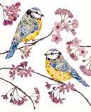 Wild Press - Blue Tits and Blossom Blank Greeting Card with Envelope