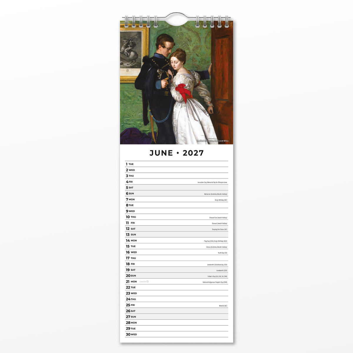 Pre-Raphaelites 2027 Slim Wall Calendar