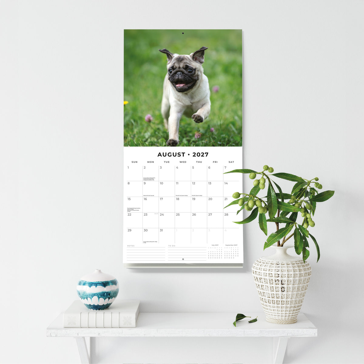 Pugs 2027 Square Wall Calendar