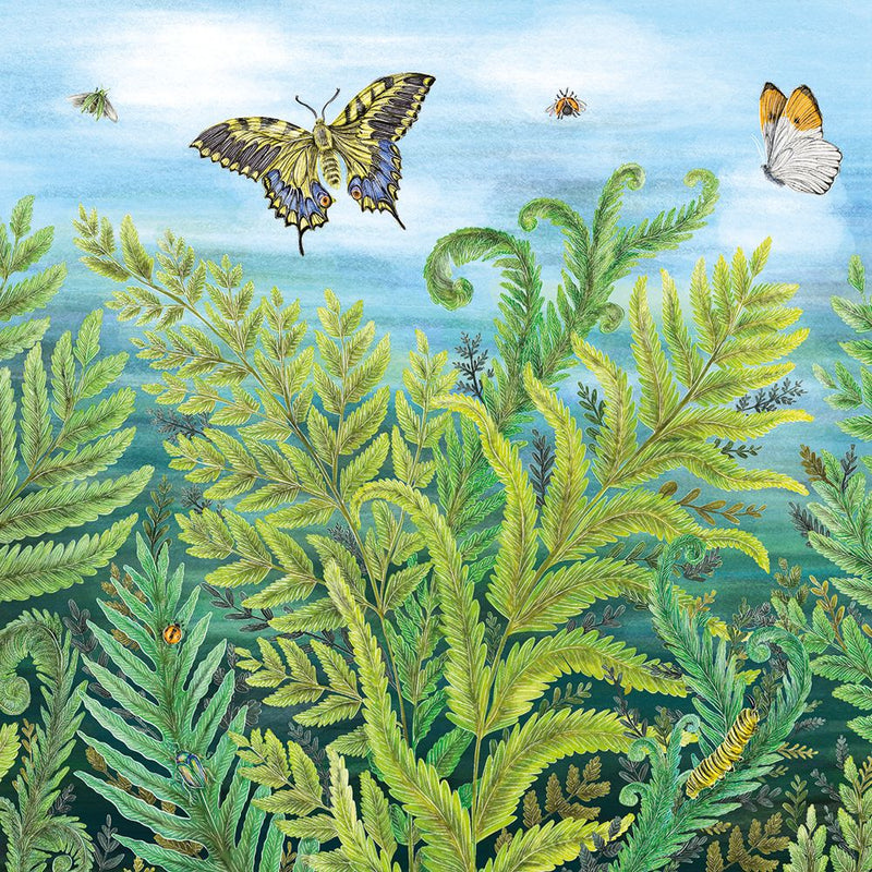 Wild Ferns by Catherine Rowe Blank Greeting Card with Envelope