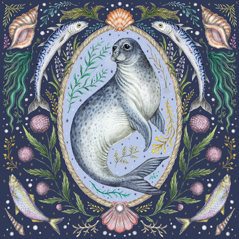 Cornish Seal by Catherine Rowe Blank Greeting Card with Envelope