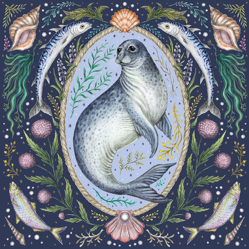 Cornish Seal by Catherine Rowe Blank Greeting Card with Envelope