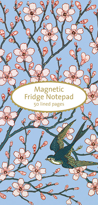 V&A Almond Blossom and Swallow Magnetic Fridge Notepad