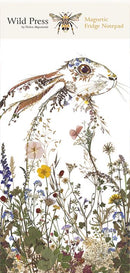 Wild Press by Helen Ahpornsiri Wildflower Hare Magnetic Fridge Notepad