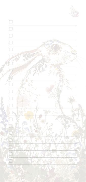 Wild Press by Helen Ahpornsiri Wildflower Hare Magnetic Fridge Notepad - Bee's Emporium