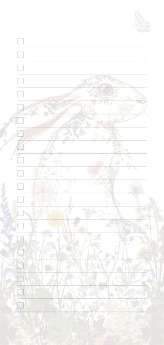 Wild Press by Helen Ahpornsiri Wildflower Hare Magnetic Fridge Notepad