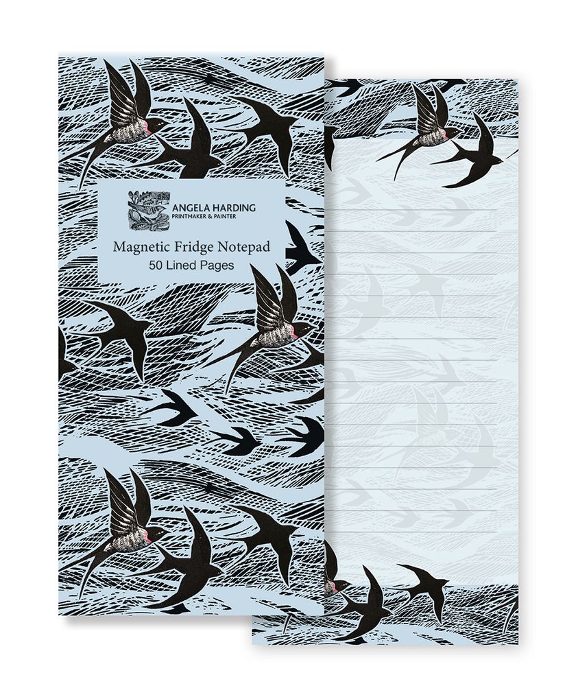 Angela Harding Swallow and Sea Magnetic Fridge Notepad - Bee's Emporium